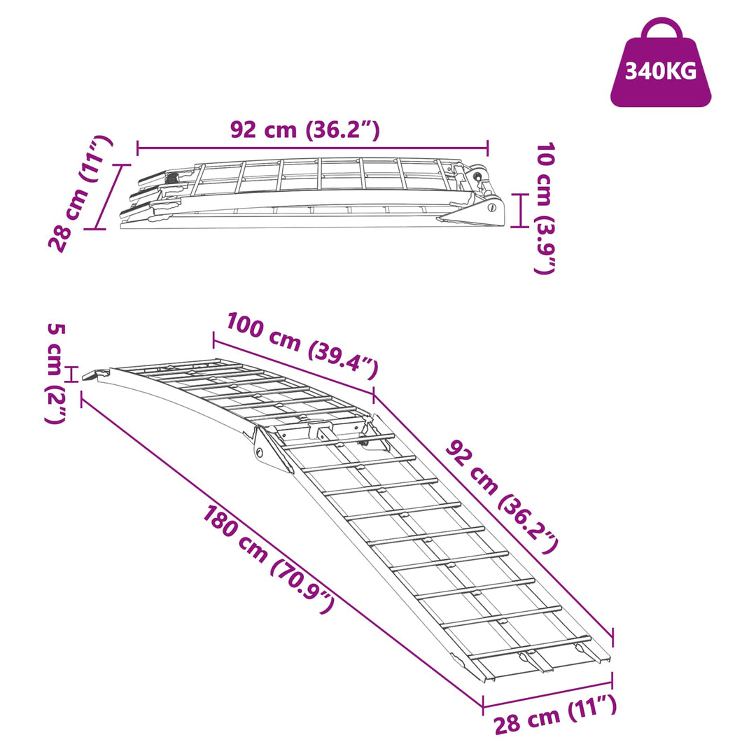 Motorcycle Ramp Folding   Aluminium