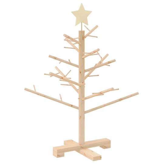 Wooden Christmas Tree with Stand Natural  Solid pine wood
