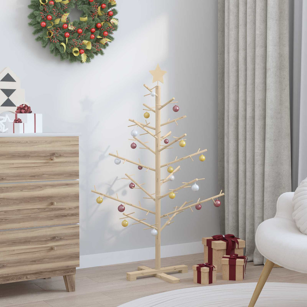 Wooden Christmas Tree with Stand Natural  Solid pine wood