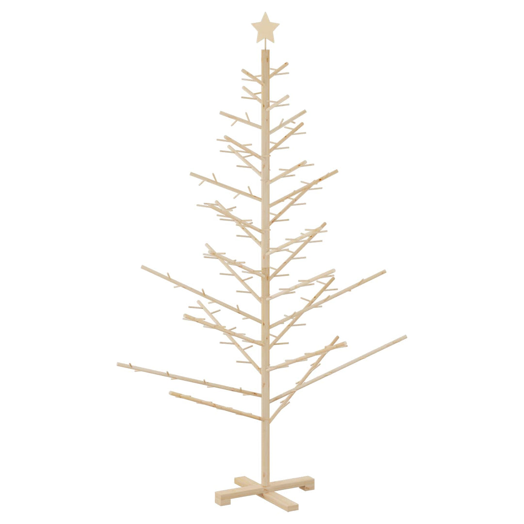 Wooden Christmas Tree with Stand Natural  Solid pine wood