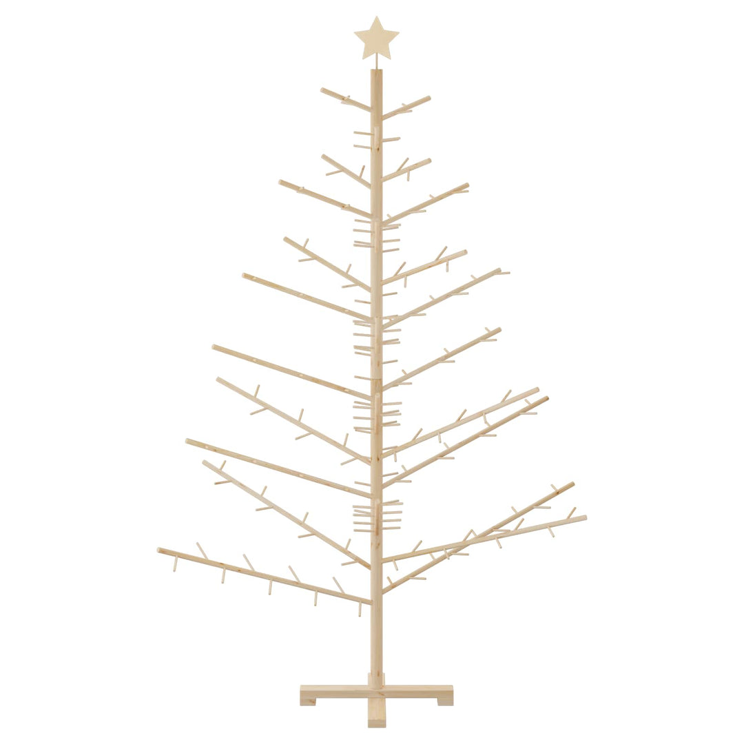 Wooden Christmas Tree with Stand Natural  Solid pine wood