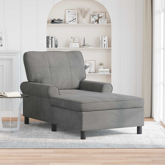 Chaise Lounge with Cushion Dark   Velvet