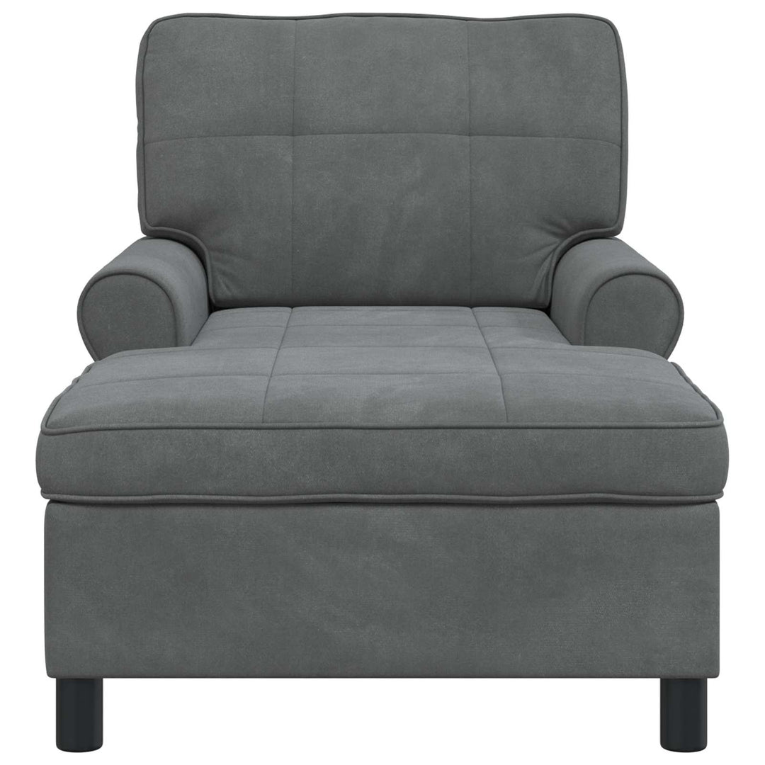 Chaise Lounge with Cushion Dark   Velvet