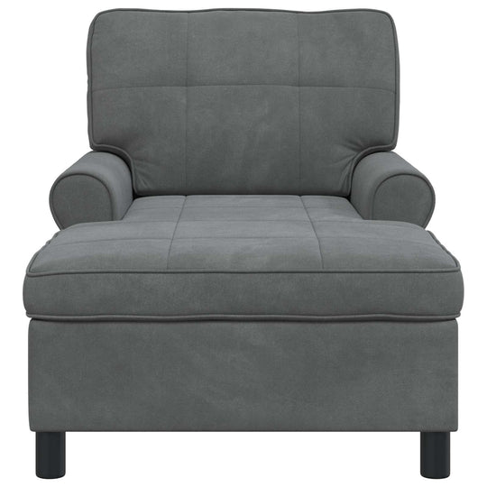 Chaise Lounge with Cushion Dark   Velvet