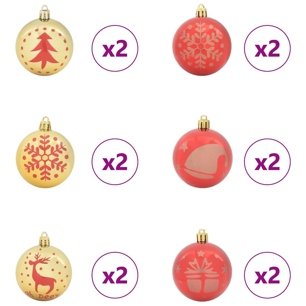 Christmas Bauble Set 40 pcs Gold and  Plastic