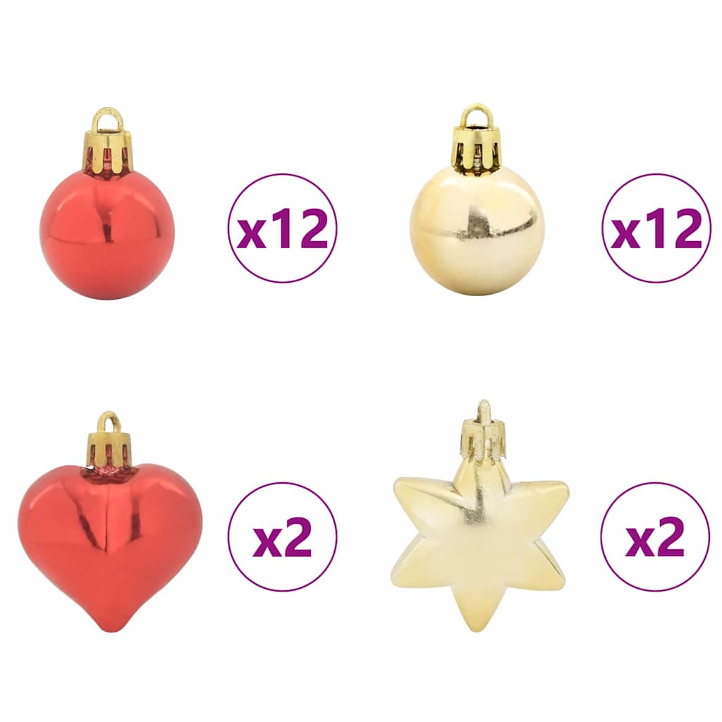 Christmas Bauble Set 40 pcs Gold and  Plastic