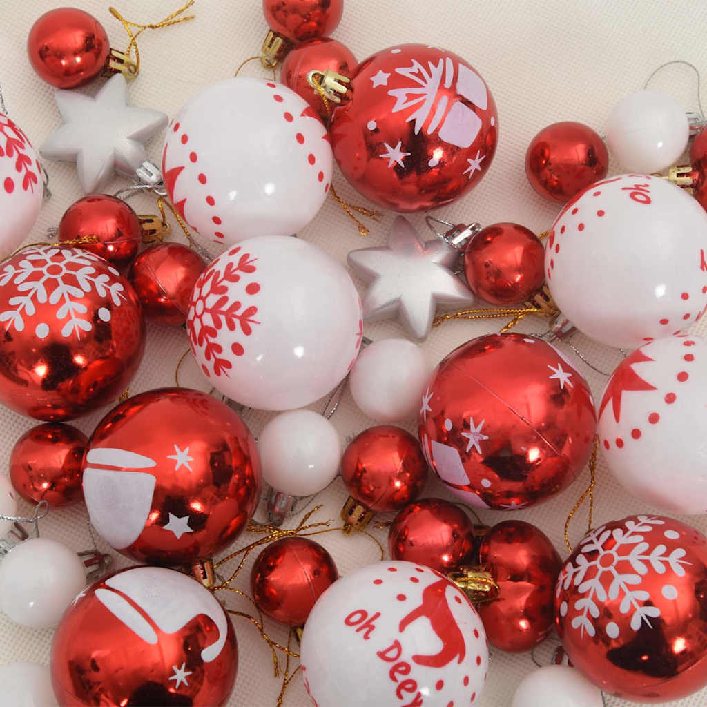 Christmas Bauble Set 40 pcs  and White Plastic