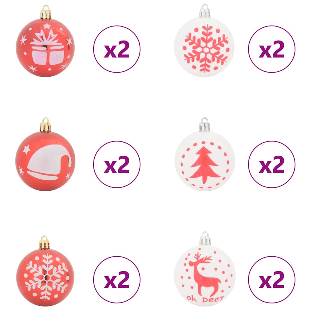 Christmas Bauble Set 40 pcs  and White Plastic
