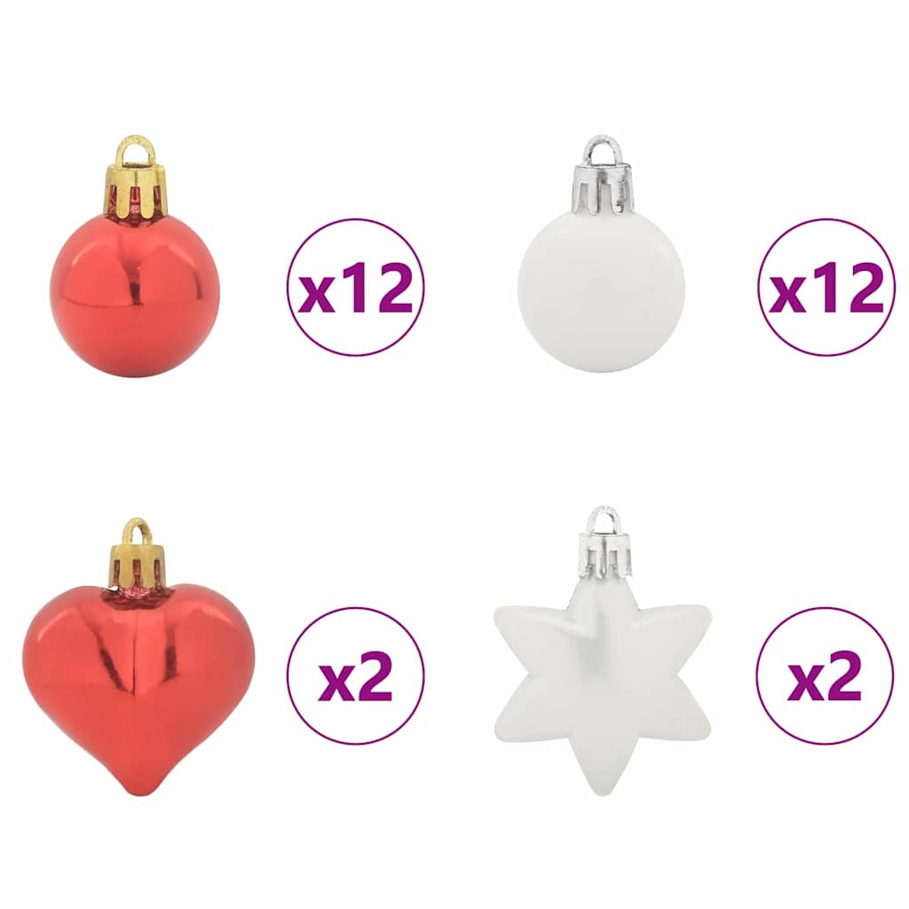 Christmas Bauble Set 40 pcs  and White Plastic