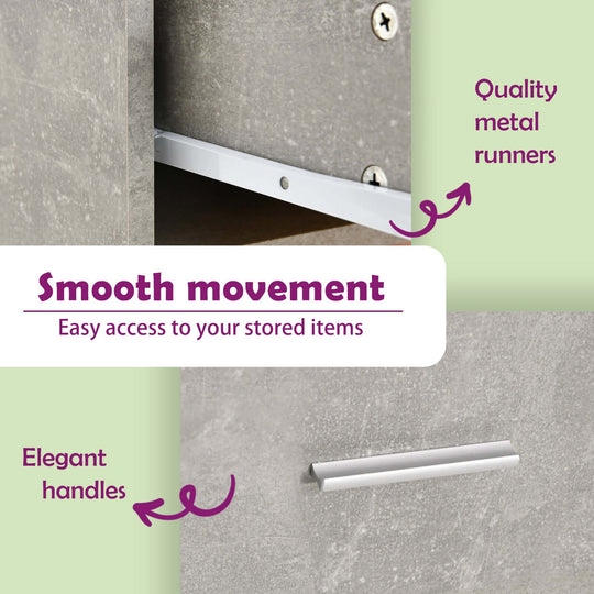 VidaXL Drawer Cabinet Concrete  40x50x76 cm Engineered Wood