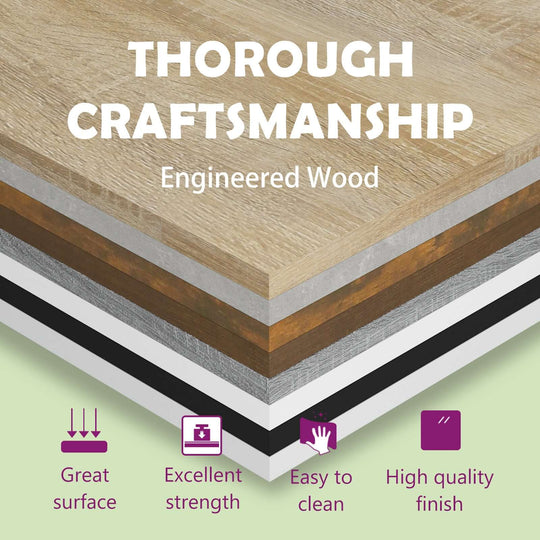 Thorough craftsmanship showcasing layers of engineered wood with great surface, excellent strength, easy to clean, and high-quality finish.